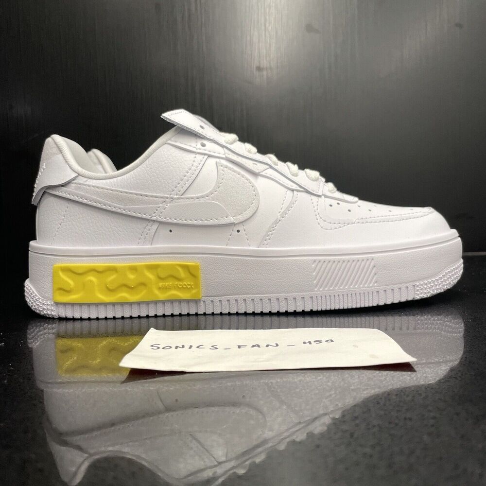 Nike Air Force 1 Fontanka AF1 White Yellow Womens Shoes DA7024-101 Size 8.5
